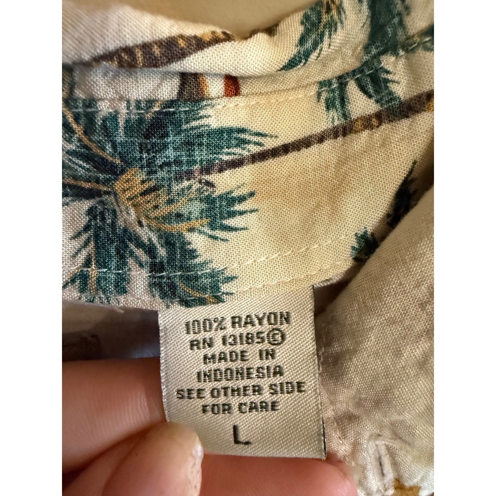 Batek Bay Mens Hawaiian Shirt Tropical Pineapple Vacation Button Up Large - Picture 3 of 4